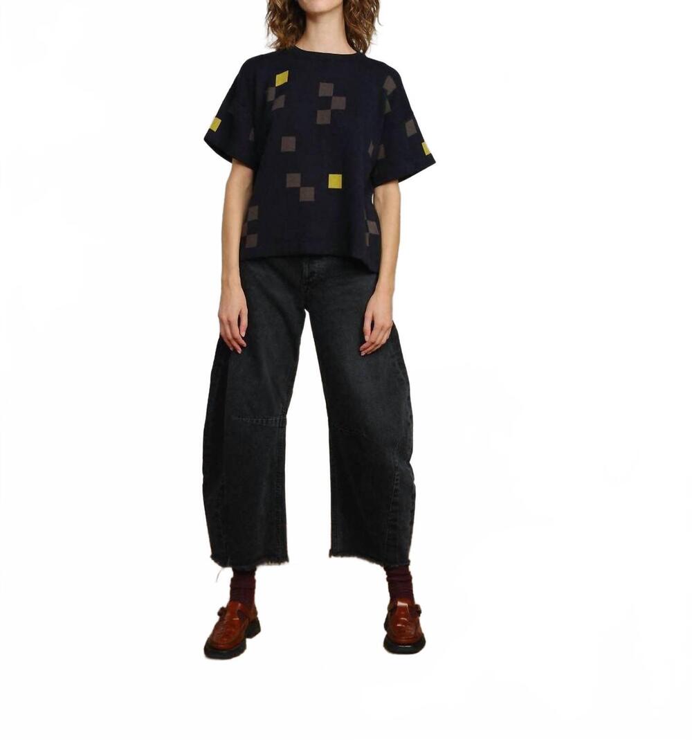 NEW THE ENDERY albers short sleeve sweater tee in atlantic palette